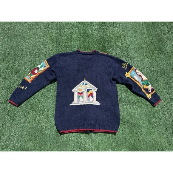 VERY RARE BellePointe Art Cardigan Knit Sweater Van Gogh Matisse Renoir Small - Picture 11 of 14